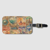 Wanderlustクロニクル:ヴィンテージスタイル旅行切手 ラゲッジタグ (正面横)