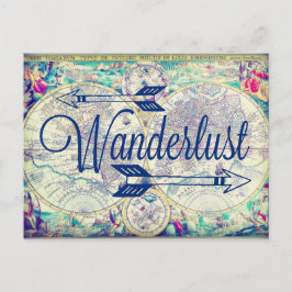 Wanderlustヴィンテージマップ旅行はがき ポストカード