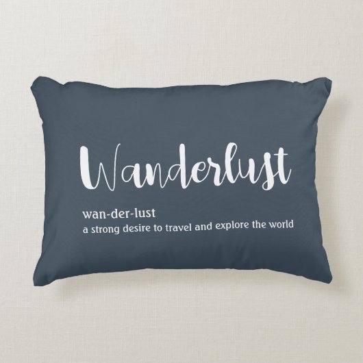 Wanderlust定義ホワイトグレーブルー アクセントクッション (正面)