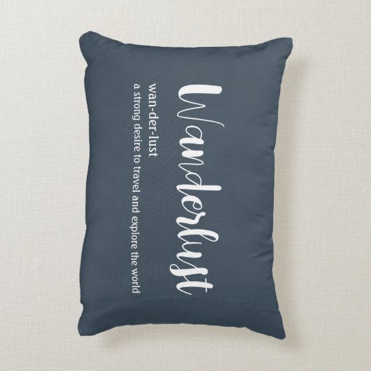 Wanderlust定義ホワイトグレーブルー アクセントクッション (裏面(縦))