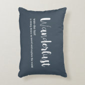 Wanderlust定義ホワイトグレーブルー アクセントクッション (正面(垂直))