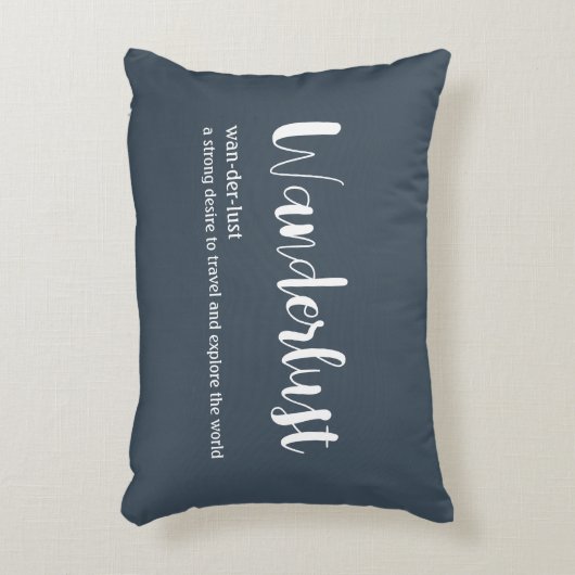 Wanderlust定義ホワイトグレーブルー アクセントクッション (正面(垂直))