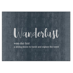 Wanderlust定義ホワイトグレーブルー カッティングボード