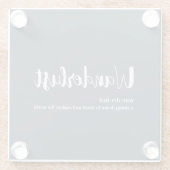 Wanderlust定義ホワイトグレーブルー ガラスコースター (裏面)