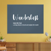 Wanderlust定義ホワイトグレーブルー キャンバスプリント (インサイチュ (リビング))