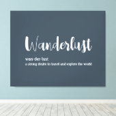 Wanderlust定義ホワイトグレーブルー キャンバスプリント (インサイチュ (ウッドフロア))