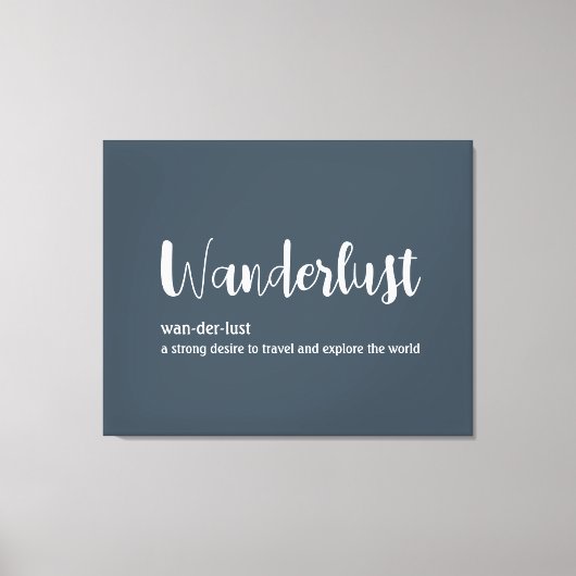 Wanderlust定義ホワイトグレーブルー キャンバスプリント (正面)