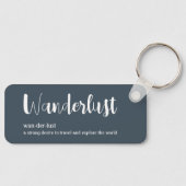 Wanderlust定義ホワイトグレーブルー キーホルダー (正面)
