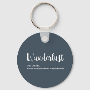 Wanderlust定義ホワイトグレーブルー キーホルダー