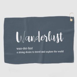 Wanderlust定義ホワイトグレーブルー ゴルフタオル