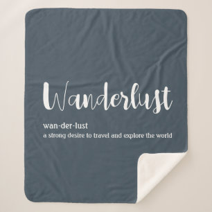 Wanderlust定義ホワイトグレーブルー シェルパブランケット