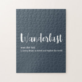 Wanderlust定義ホワイトグレーブルー ジグソーパズル