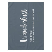 Wanderlust定義ホワイトグレーブルー テーブルクロス (正面)