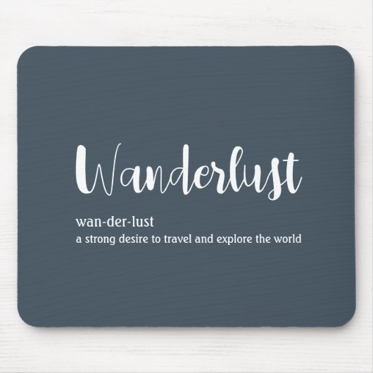 Wanderlust定義ホワイトグレーブルー マウスパッド (正面)