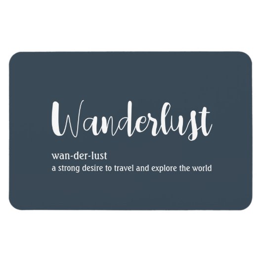 Wanderlust定義ホワイトグレーブルー マグネット (横)