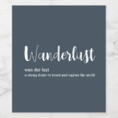 Wanderlust定義ホワイトグレーブルー ワインラベル (シングルラベル)