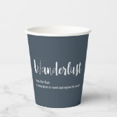 Wanderlust定義ホワイトグレーブルー 紙コップ (正面)