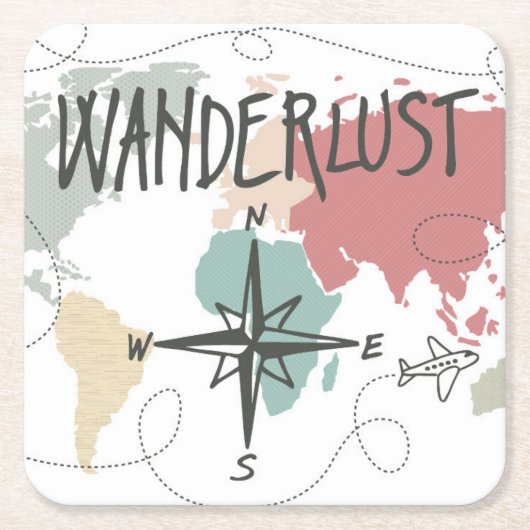 Wanderlust スクエアペーパーコースター (正面)