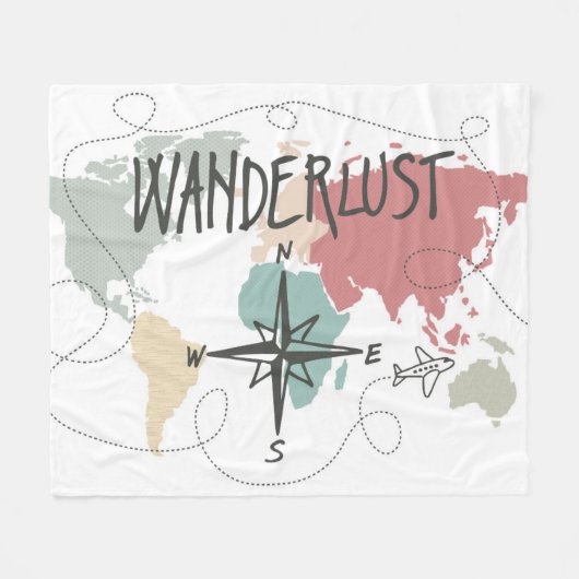 Wanderlust フリースブランケット (正面(横))