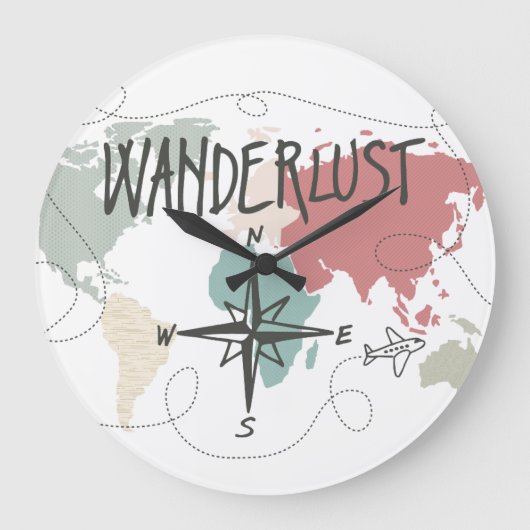 Wanderlust ラージ壁時計 (正面)