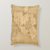 Wanderlust…" ヴィンテージの紙の走行の引用文 アクセントクッション (裏面(縦))