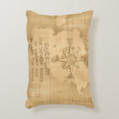 Wanderlust…" ヴィンテージの紙の走行の引用文 アクセントクッション (正面(垂直))