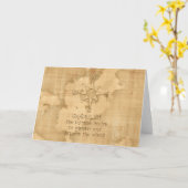 "Wanderlust…" ヴィンテージの紙の走行の引用文 カード (黄色い花)