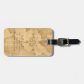 "Wanderlust…" ヴィンテージの紙の走行の引用文 ラゲッジタグ (正面横)