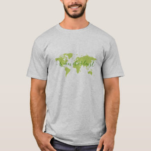 Wanderlust、世界地図 Tシャツ