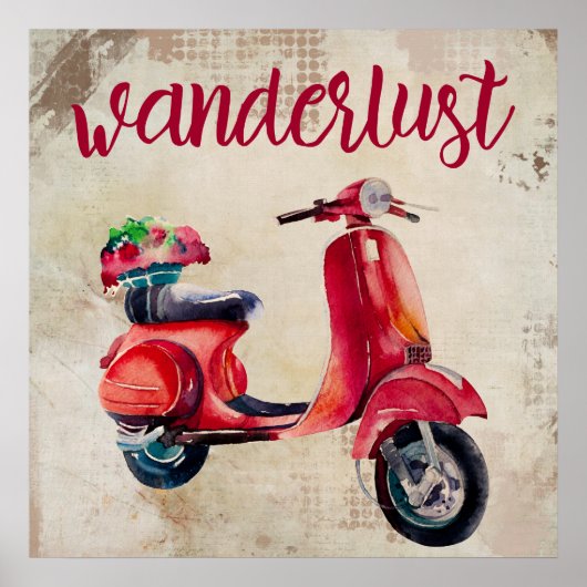 Wanderlust – 赤い水色モップ ポスター (正面)