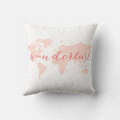 Wanderlust、走行する欲求世界地図 クッション (裏面)