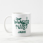 Wanderlust Adventure Custom Name Travel Gift コーヒーマグカップ (左)