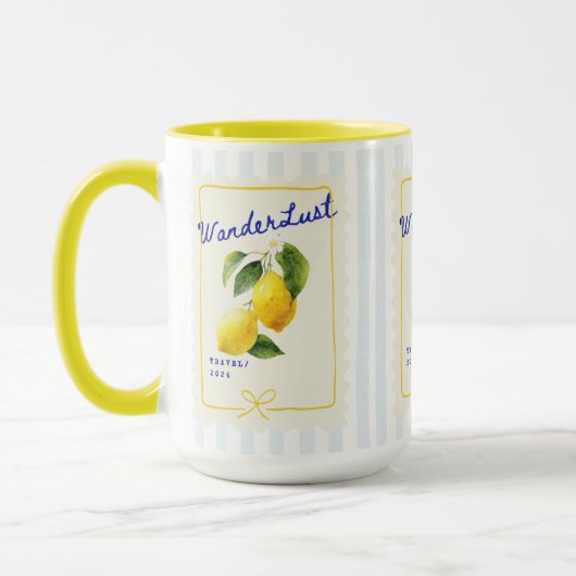Wanderlust Lemon Morning Mug マグカップ (左)