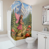 Wanderlust Mountain Fairy Hiker Fairycore Mushroom シャワーカーテン (インサイチュ)