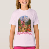 Wanderlust Mountain Fairy Hiker Fairycore Mushroom Tシャツ (正面)