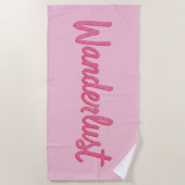 Wanderlust Pink Dream Doll | Girly Dollcore Travel ビーチタオル (正面)