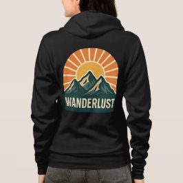 Wanderlust Retro Blue Mountain Sunrise Outdoor Sun パーカ