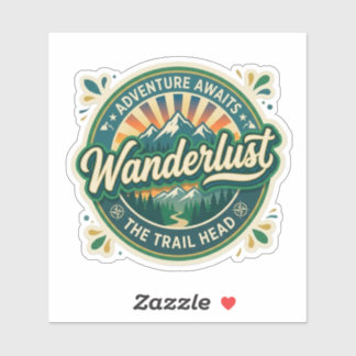 Wanderlust The Trail Ahead – ビンテージ・レトロ・アウトドア シール