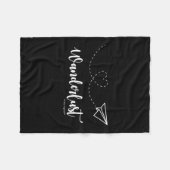 Wanderlust - Travel - Motivational Graphic Tee  フリースブランケット (正面(横))