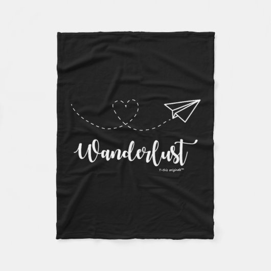 Wanderlust - Travel - Motivational Graphic Tee  フリースブランケット (正面)
