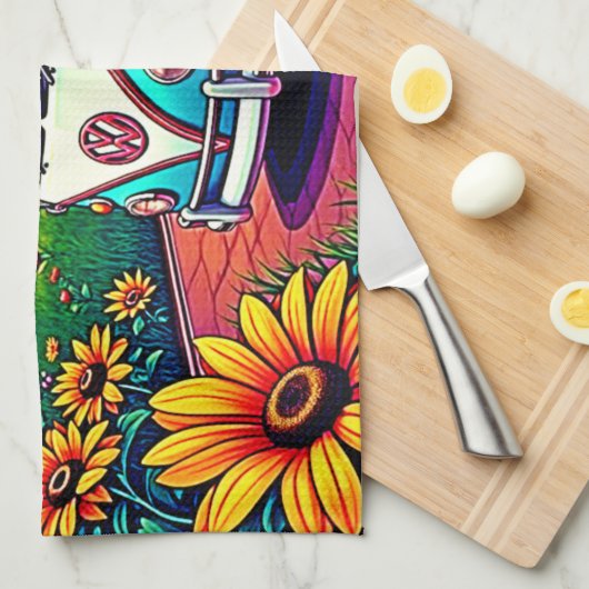 Wanderlust Van Sunset Art キッチンタオル (四つ折り)