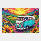 Wanderlust Van Sunset Art キッチンタオル (横)