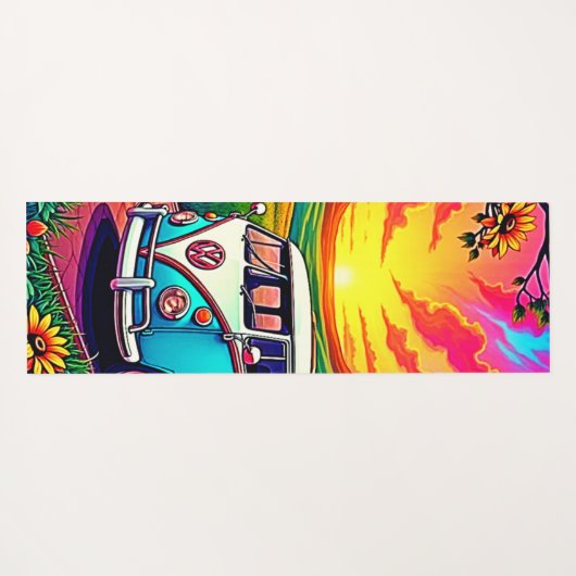 Wanderlust Van Sunset Art ヨガマット (裏面(横))