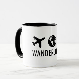 Wanderlusterアイコンのロゴ マグカップ