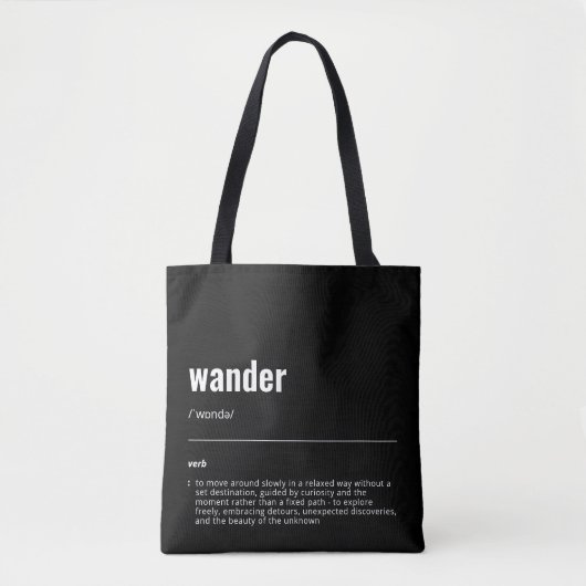 WanderTag – 黒モダントートバッグ トートバッグ (正面)