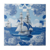 Wandfliese, Meer, Segelschiff タイル (正面)