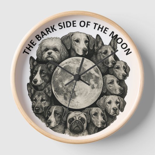 Wandklok met hondenafbeelding 壁時計 (正面)