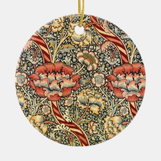 Wandle by William Morris、ヴィンテージ繊維ファインアート セラミックオーナメント (正面)