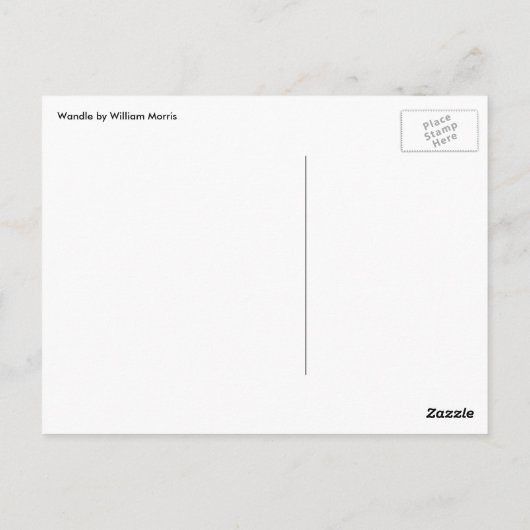 Wandle by William Morris、ヴィンテージ繊維ファインアート ポストカード (裏面)