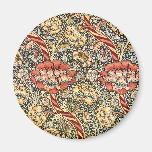 Wandle by William Morris、ヴィンテージ繊維ファインアート マグネット (正面)